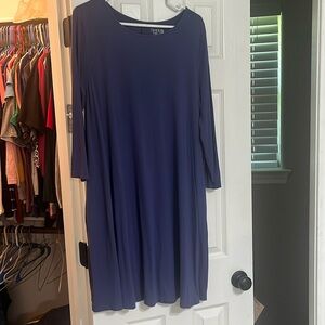 Grey-blue dress with pockets